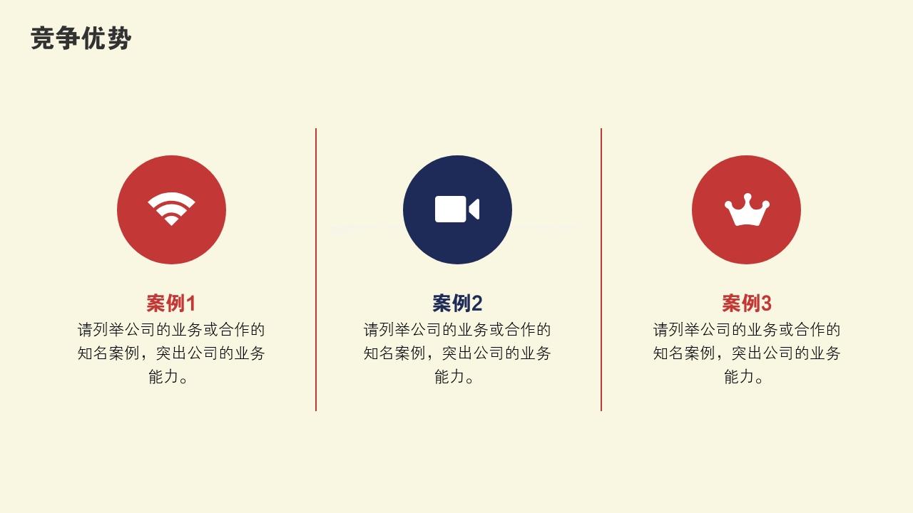 红蓝快递邮件公司介绍ppt模板-竞争优势