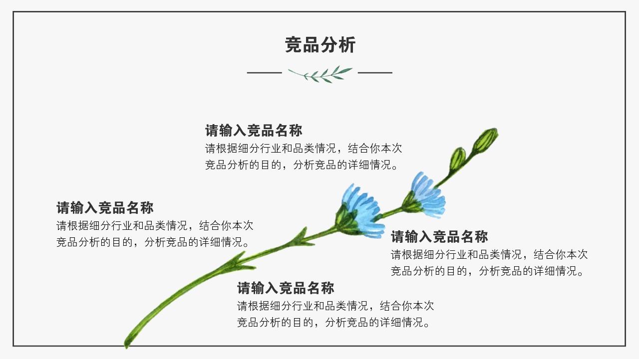艺术绿色植被竞品分析报告PPT模版-竞品分析