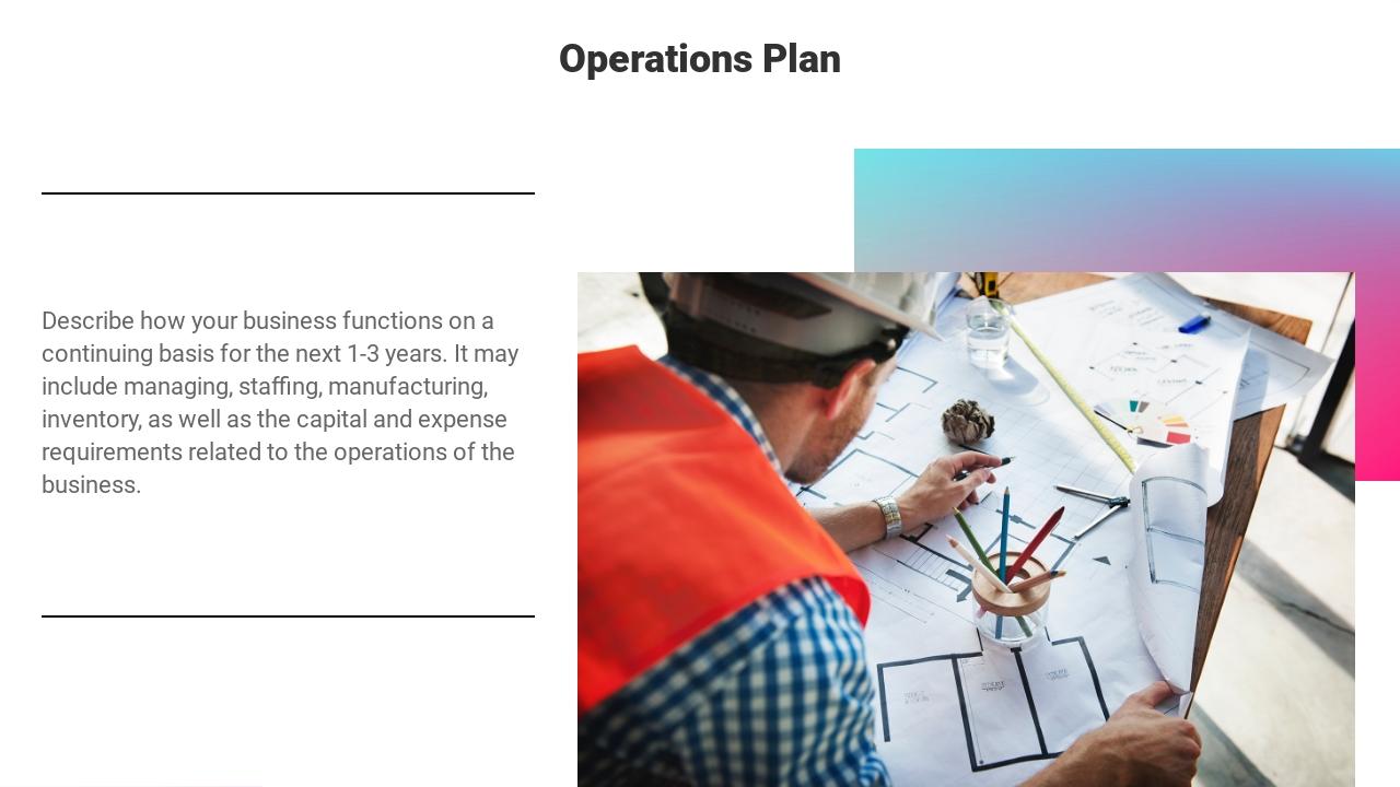 科技项目天使轮商业计划书英文PPT模板-Operations Plan