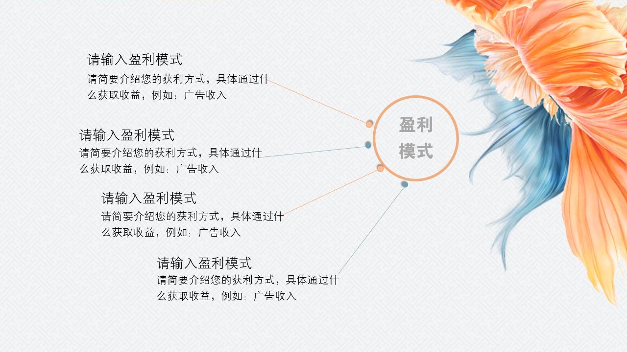 蓝黄中国风企业天使轮商业计划书模板-盈利模式