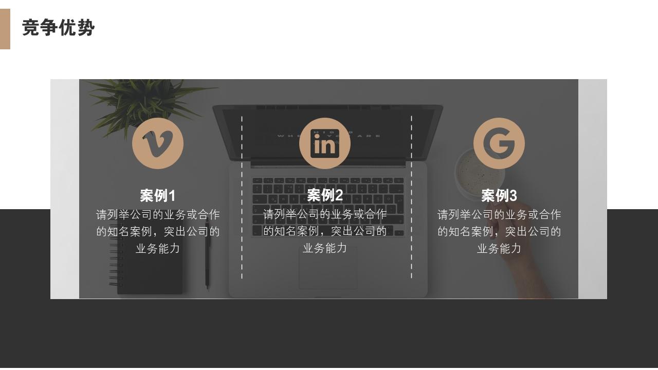 高端黑金大气通用公司简介PPT模版-竞争优势