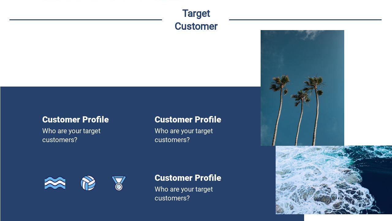 蓝色海洋冲浪商业计划书英文PPT模板-Target Customer