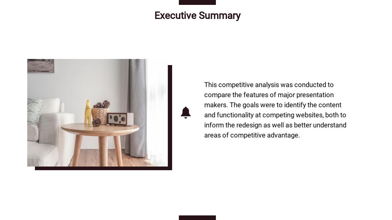 温馨家居生活背景竞争分析英文PPT模板-Executive Summary