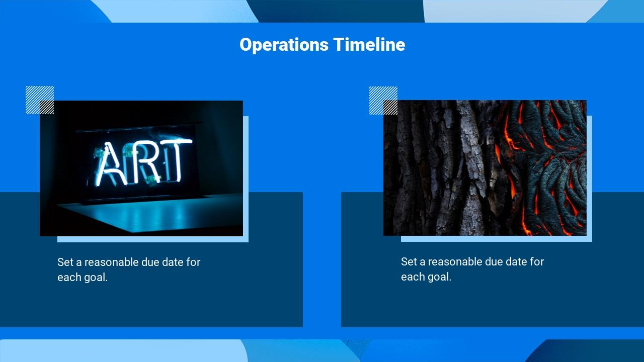 蓝色互联网品牌运营方案英文PPT模板-Operations Timeline
