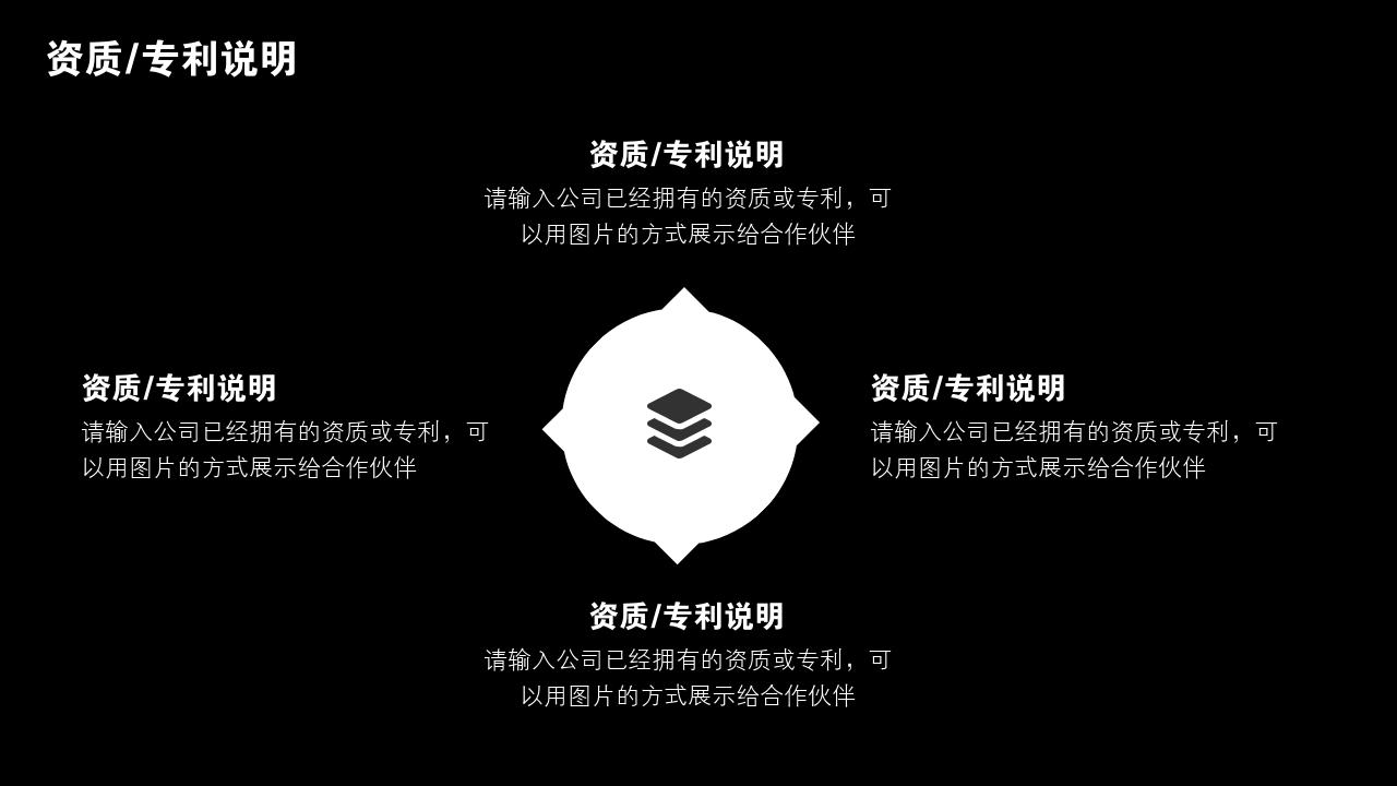 黑白复古照片公司简介PPT模版-资质/专利说明