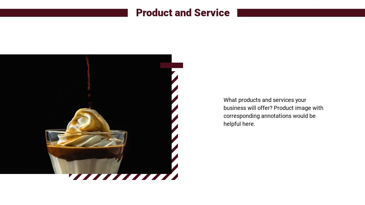餐饮行业路演融资商业计划书英文PPT模板-Product and Service