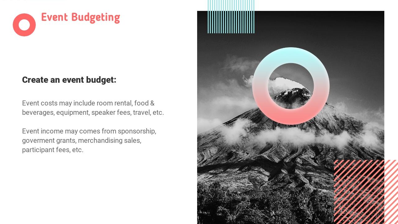 清新渐变糖果色护肤品竞品分析PPT模板-Event Budgeting