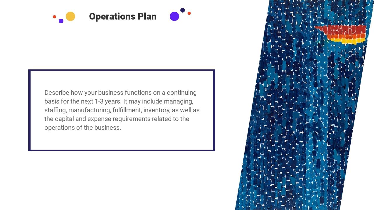 彩色时尚通用商业计划书英文PPT模板-Operations Plan