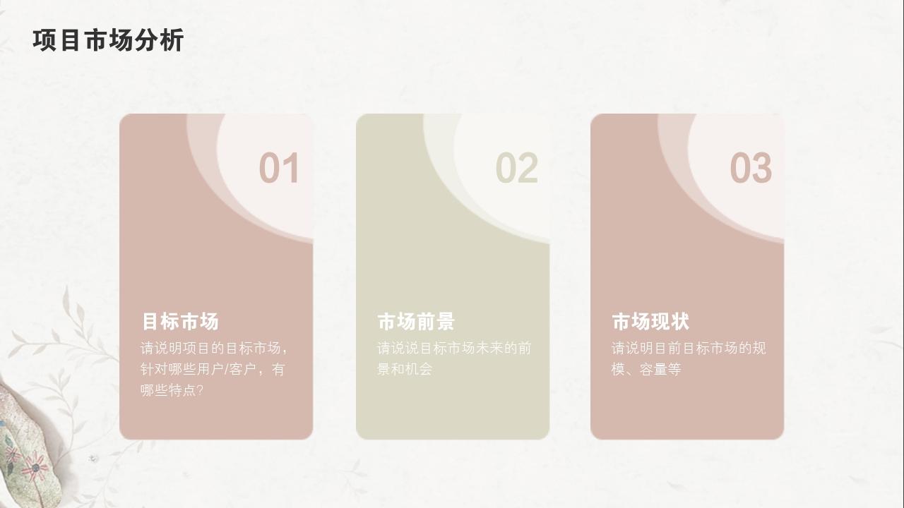 淡红树叶项目可行性研究PPT模版-项目市场分析<br>
