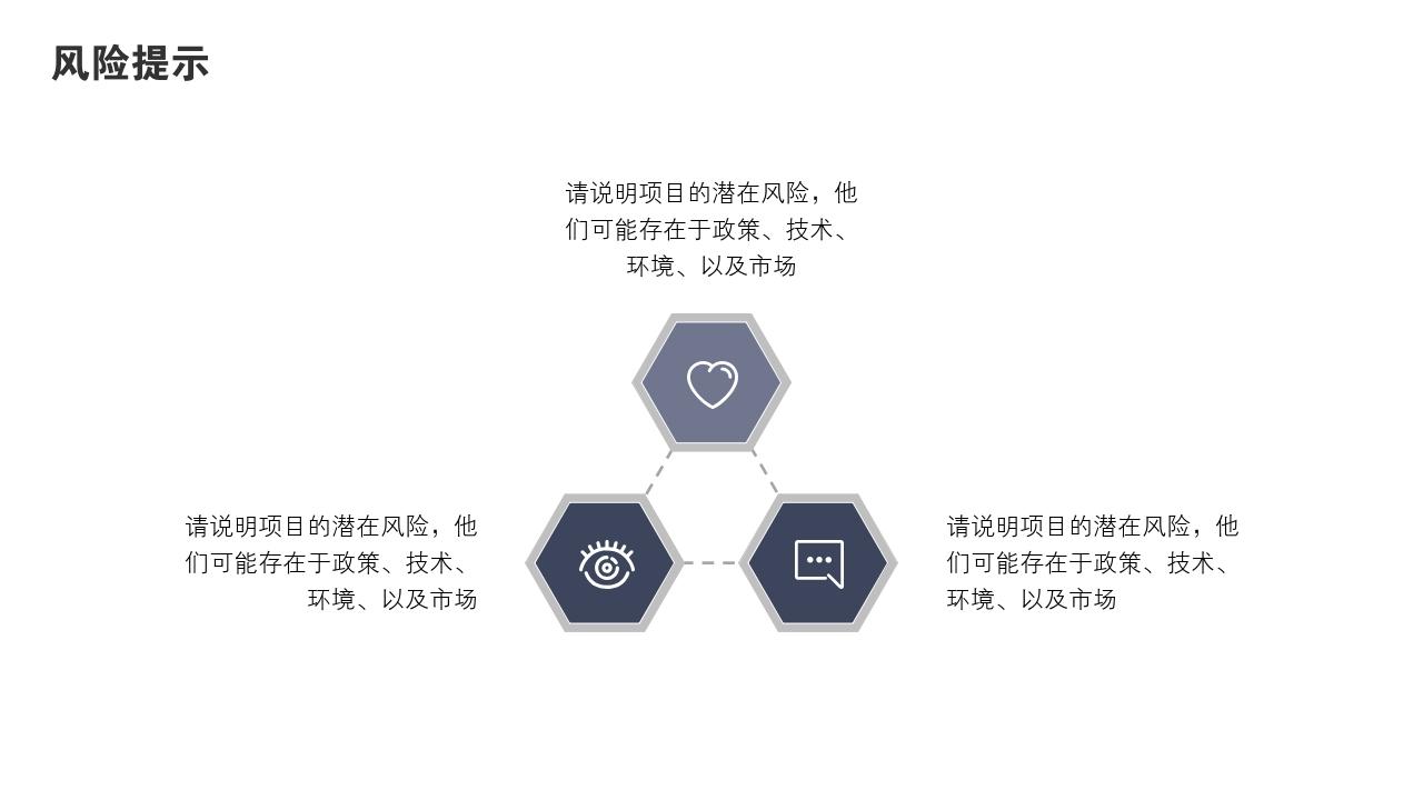 立体多边形项目可行性研究PPT模版-风险提示