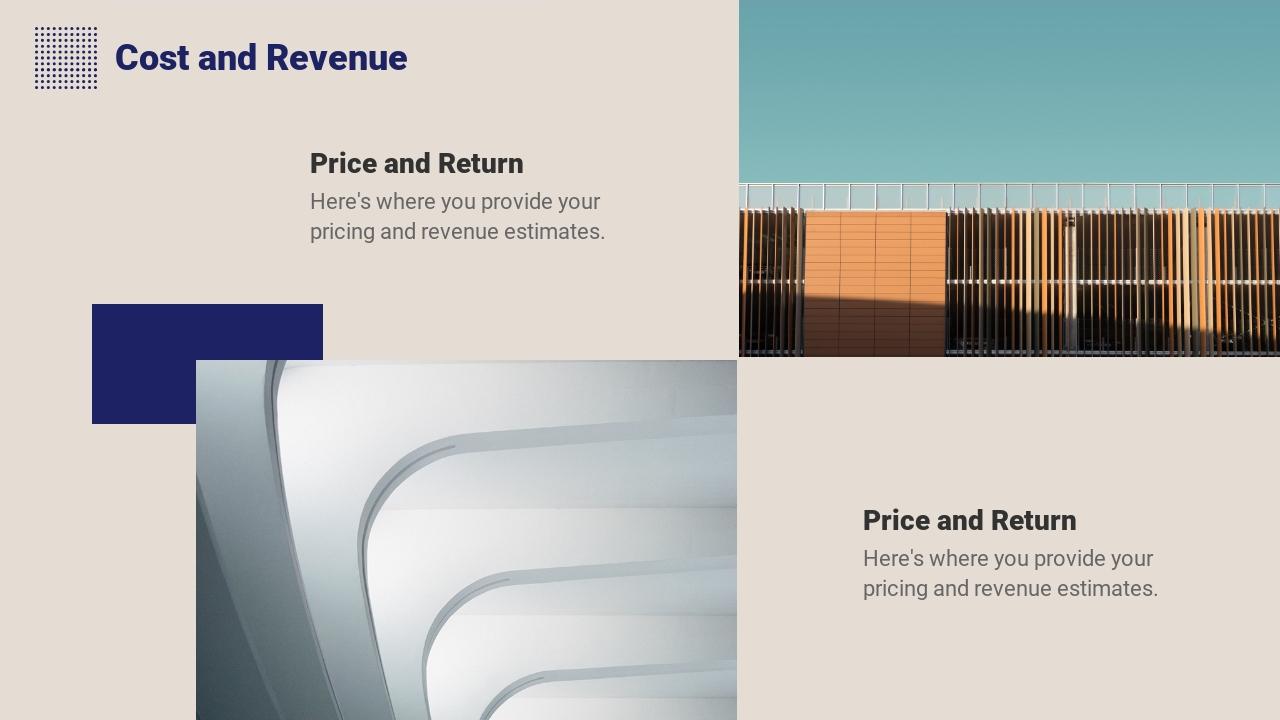 蓝黄色商务大气通用商业分析英文PPT模板-Cost and Revenue